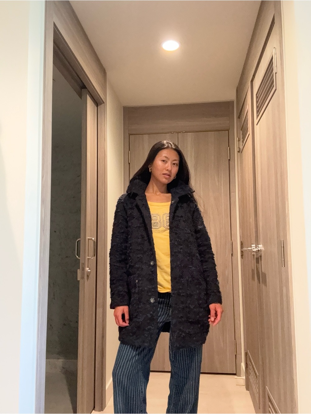 Textured Mid-Length Coat